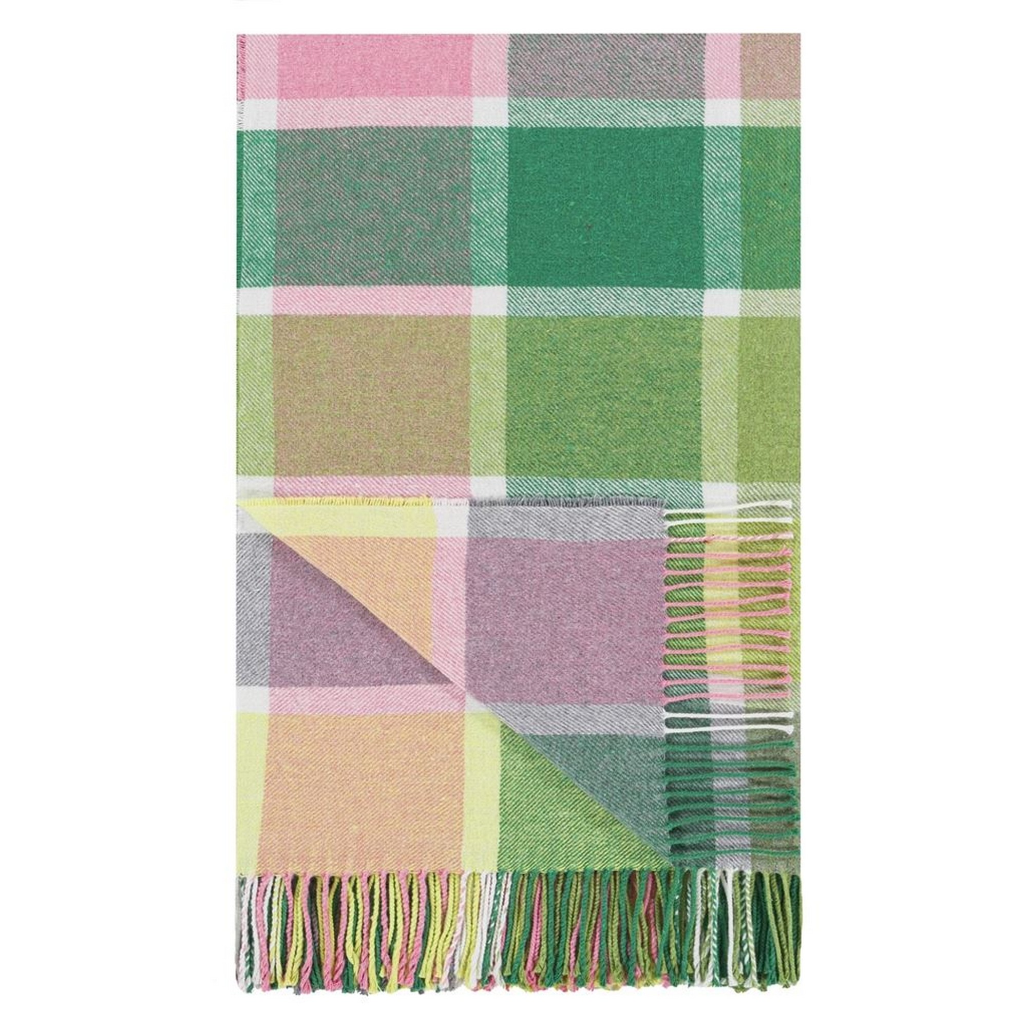 Bridgeport Checked Throw By Designers Guild In Lime Green